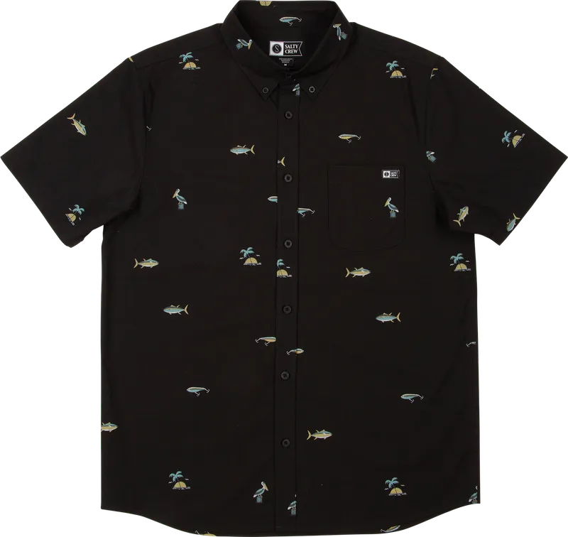 Salty Crew Men’s Markets Ss Woven Black/Gold