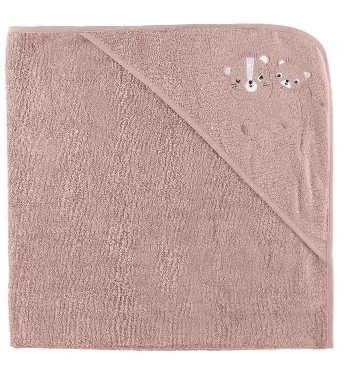 Nørgaard Madsens Babyhandduk - 75×75 cm - Mauve m. Lejon