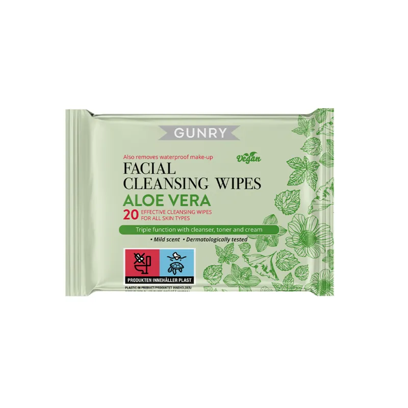 Gunry Facial cleansing wipes aloe vera 20 st