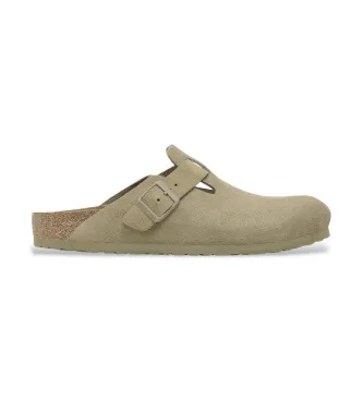 Birkenstock för kvinnor. 1025844 Lädertofflor Boston (Smal passform) pistachgrön (37), Hud, Karta, Ingen, Casual