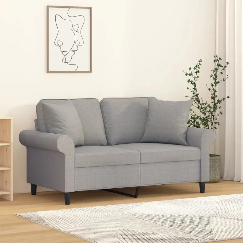 vidaXL Prydnadskuddar 2 st ljusgrå 40×40 cm tyg
