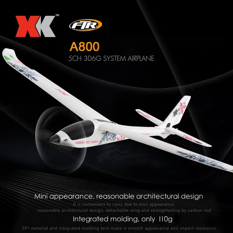 XK A800 RC Flygplan 780 mm Wingspan 5CH 3D 6G Mode EPO Aircraft Fixed Wing Lätt att flyga RTF vit