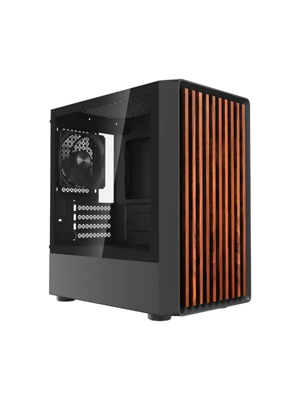 DUTZO C240 Airflow Wood - Chassi - Minitower - Svart