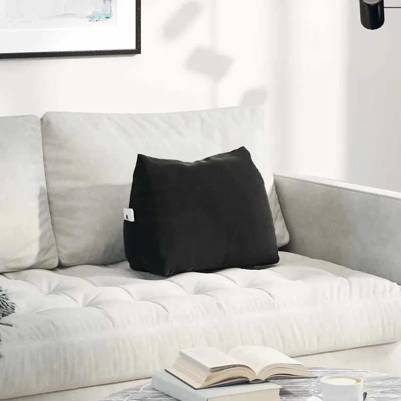 vidaXL Ryggkudde Svart 45 x 20 x 35 cm Kordread tyg
