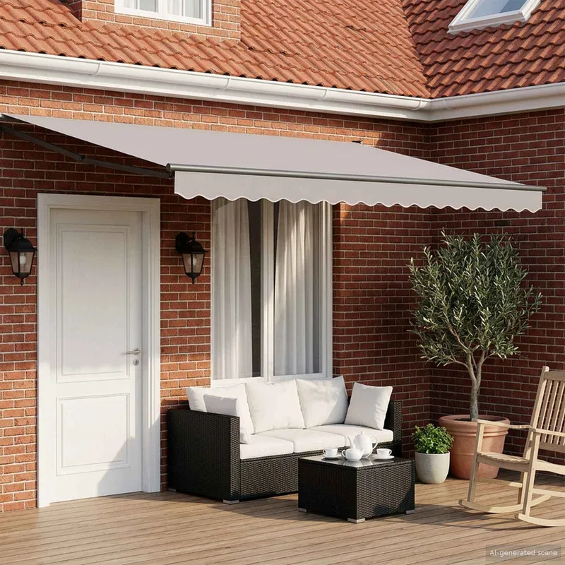 vidaXL Electric Awning Frame 4 x 2 m Antracit Pulverlackerad aluminium