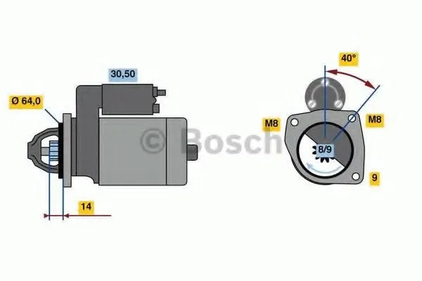 BOSCH 0 986 019 301 Startmotor