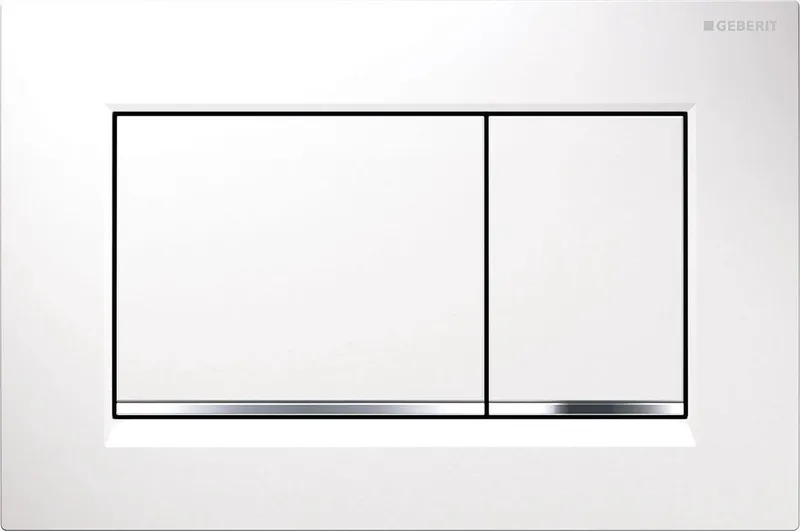 Geberit actuator plate sigma20 white/bright chrome/white