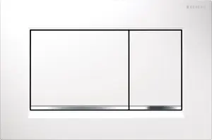 Geberit actuator plate sigma20 white/bright chrome/white