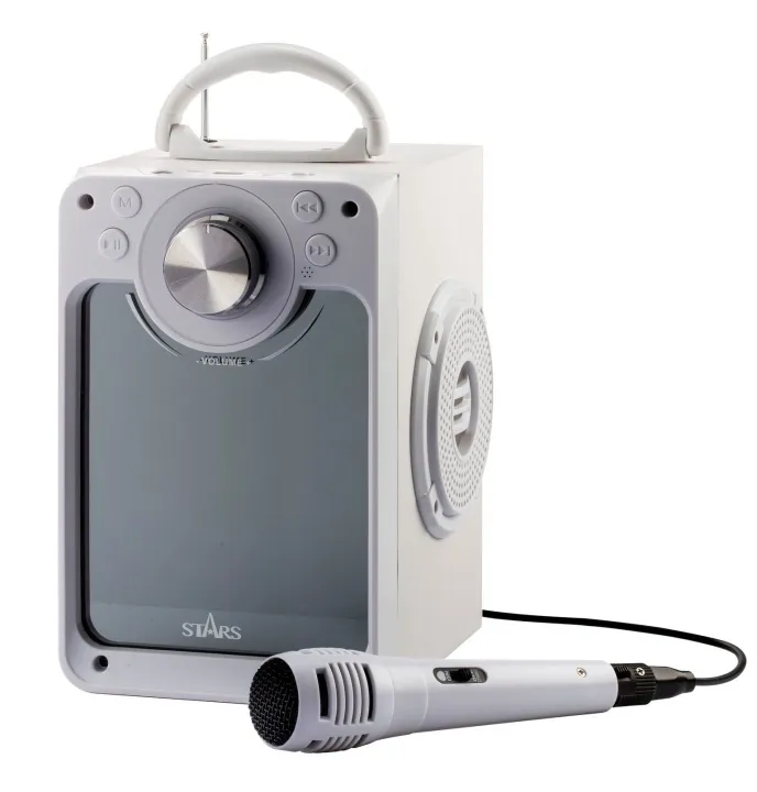 Karaoke Machine with Bluetooth Disco LED Light White Stars