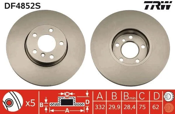 Bromsskiva TRW DF4852S