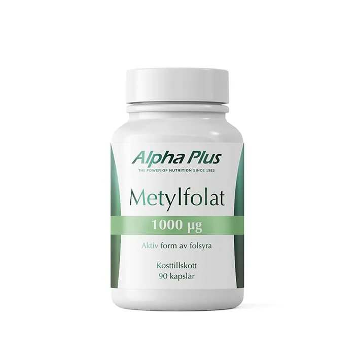Alpha Plus Metylfolat 1000 µg 90 kapslar