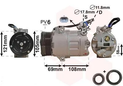AC-kompressor VAN WEZEL 3700K438