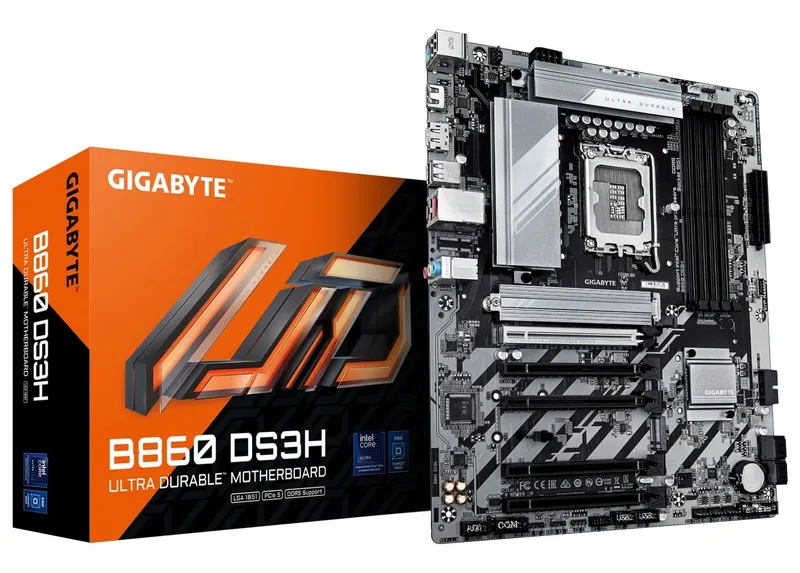 GIGABYTE B860 DS3H Moderkort - Intel B860 - Intel LGA1851 - DDR5 RAM - ATX