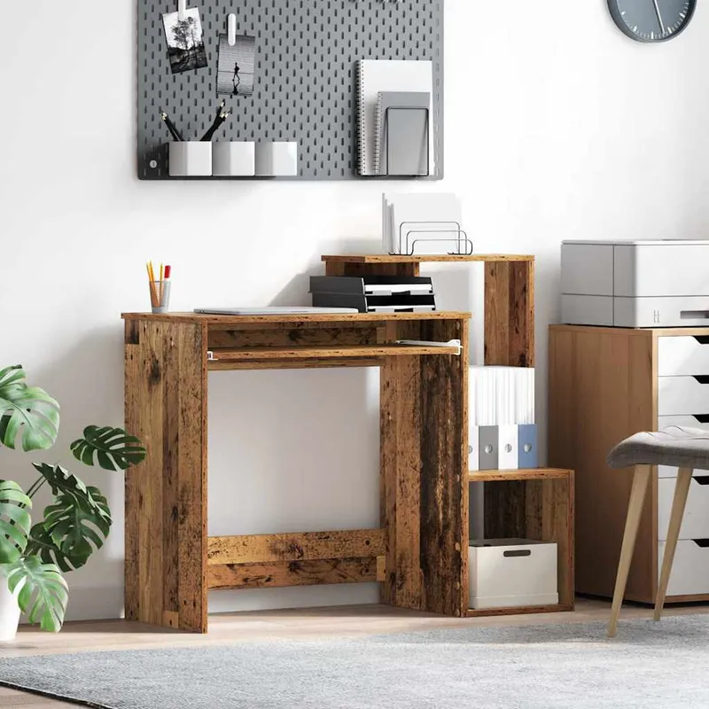 vidaXL Skrivbord Gammalt trä 106 x 41 x 88.5 cm Konstruerat trä