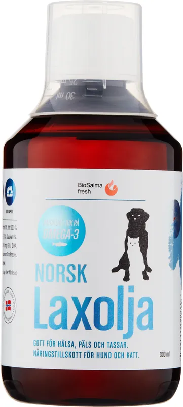 Biosalma Norsk Laxolja för hund och katt 300 ml