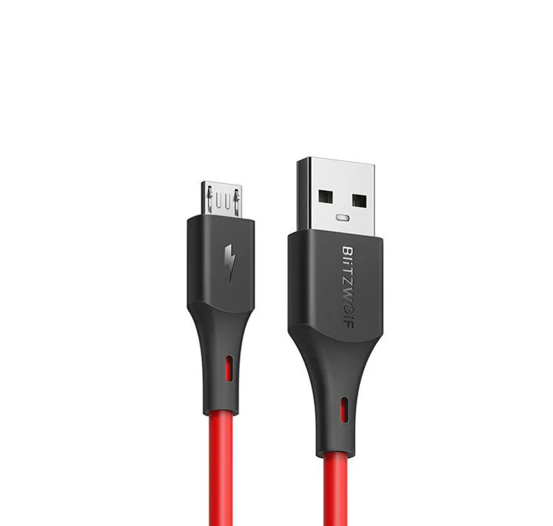 BW-MC14 – Micro USB 2A Kabel 1,8m – Röd
