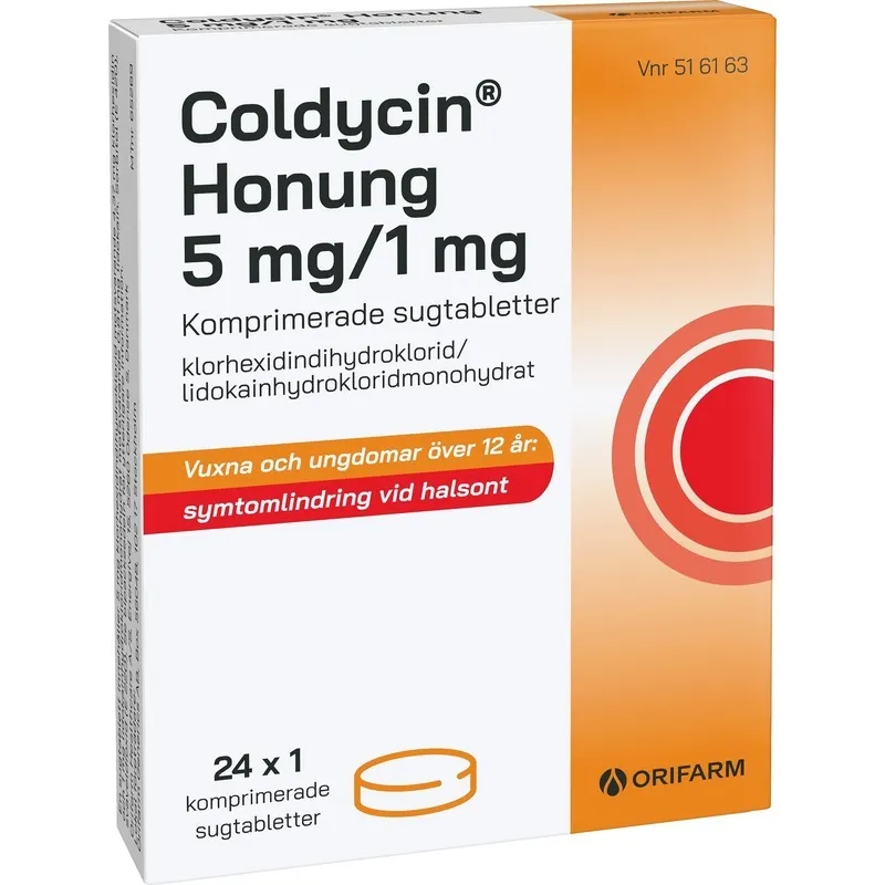 Coldycin Honung 5 mg/1 mg 24 sugtabletter