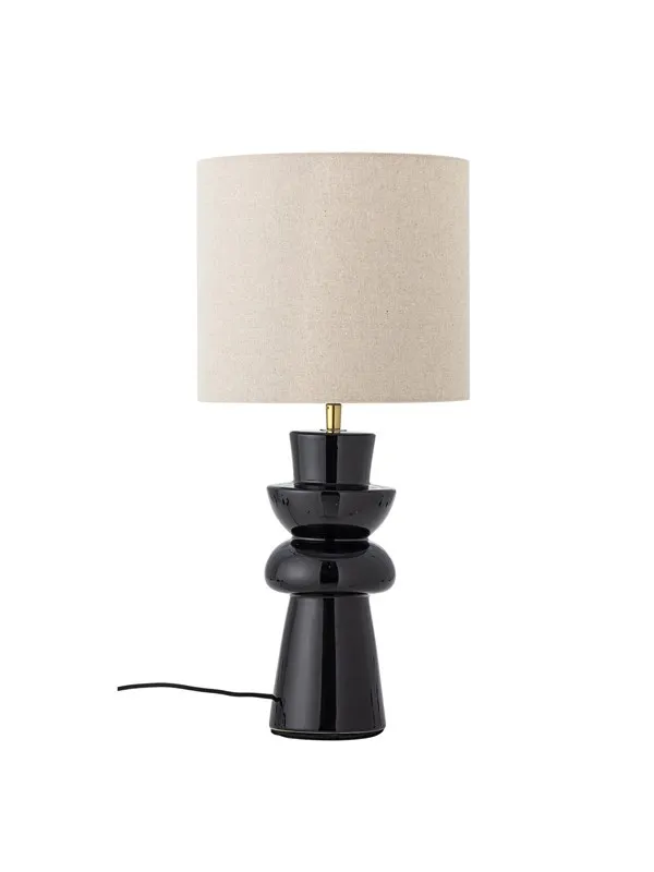Lio bordslampa, svart/krämfärgad, höjd 53 cm - Bloomingville - Sovrum - Skandinavisk - Keramik - Med lampskärm