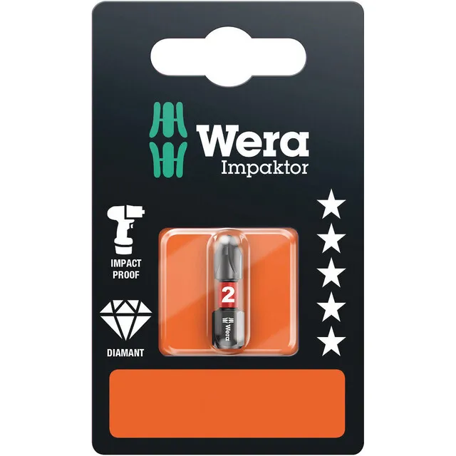 BITS IMPAKTOR WERA PH2 25MM | Beijerbygg Byggmaterial
