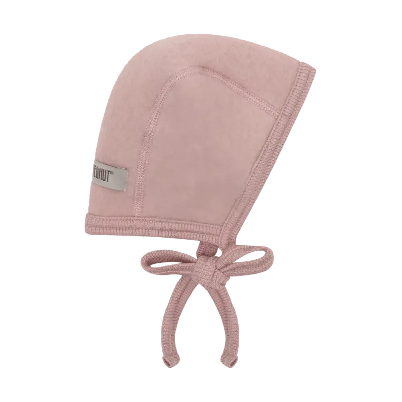 Huttelihut Baby Hjälmmössa Ullfleece Merino, Mahogany Rose, 44
