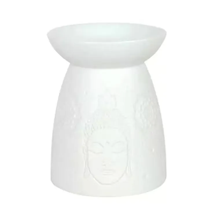 Aromalampa motiv Buddah vit 17cm