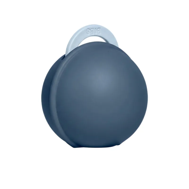 BIBS Colour Pacifier Round Latex Size 2 Baby Blue & Pacifier Case Mini Steel Blue