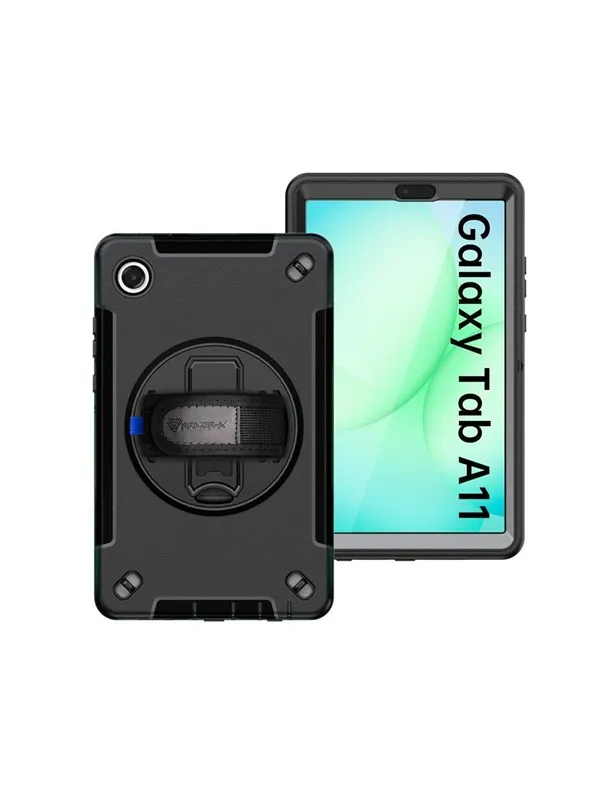 Armor-x Rainproof Military Grade Rugged Case With Hand Strap And Kick-stand Samsung Galaxy Tab A11 Svart