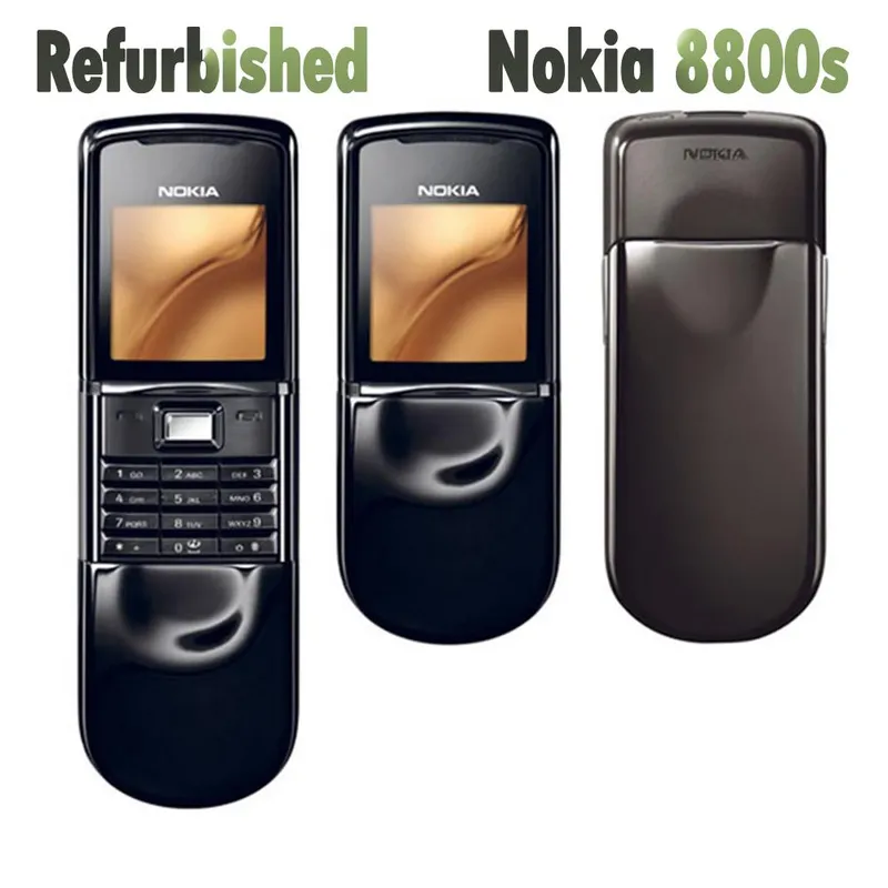 Oppusset Nokia Original Nokia 8800 Sirocco Mobiltelefon Med 1 SIM Simple Set sølv