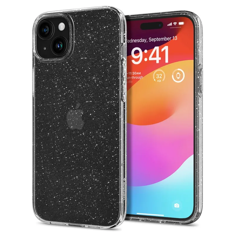 Spigen iPhone 15 Plus Mobilskal Liquid Crystal – Glitter Clear