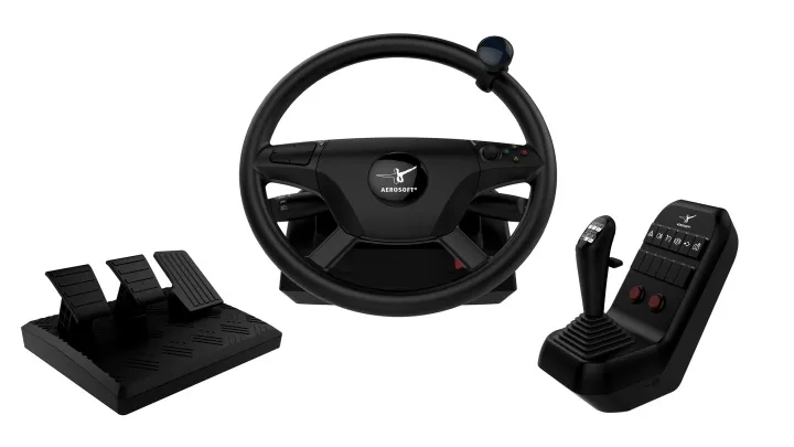 Aerosoft Truck + Bus Wheel System – Wired Wheel, gamepad and pedals set – PC