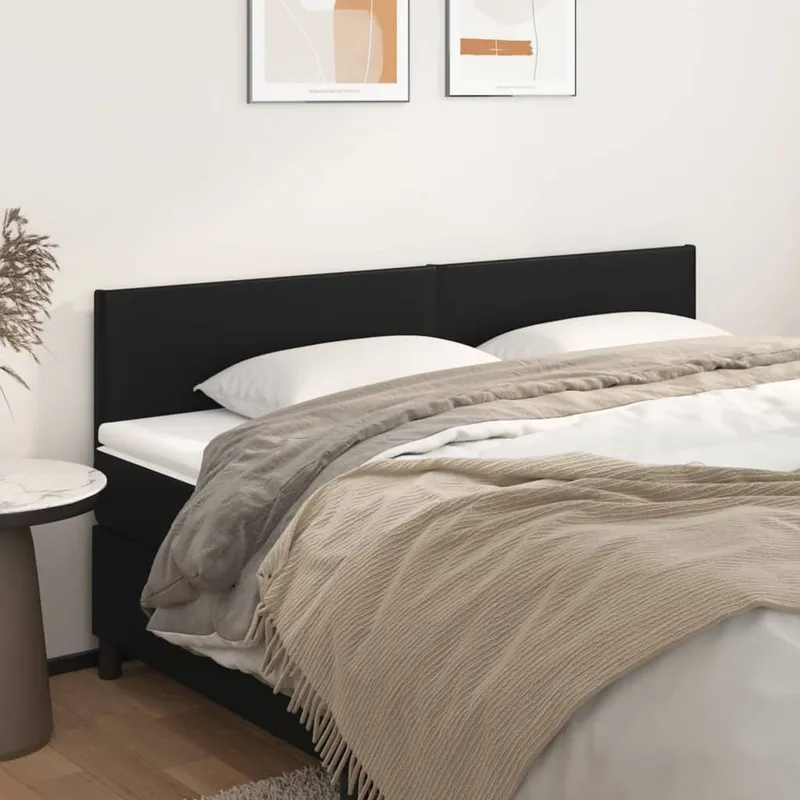 vidaXL Sänggavlar svart 180x5x78/88 cm konstläder