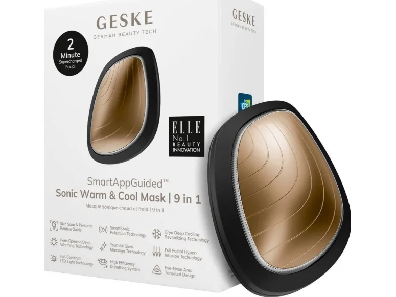 Geske sonisk ansiktsmassagerare Cool &amp Warm 9in1 Geske med applikation (grå)