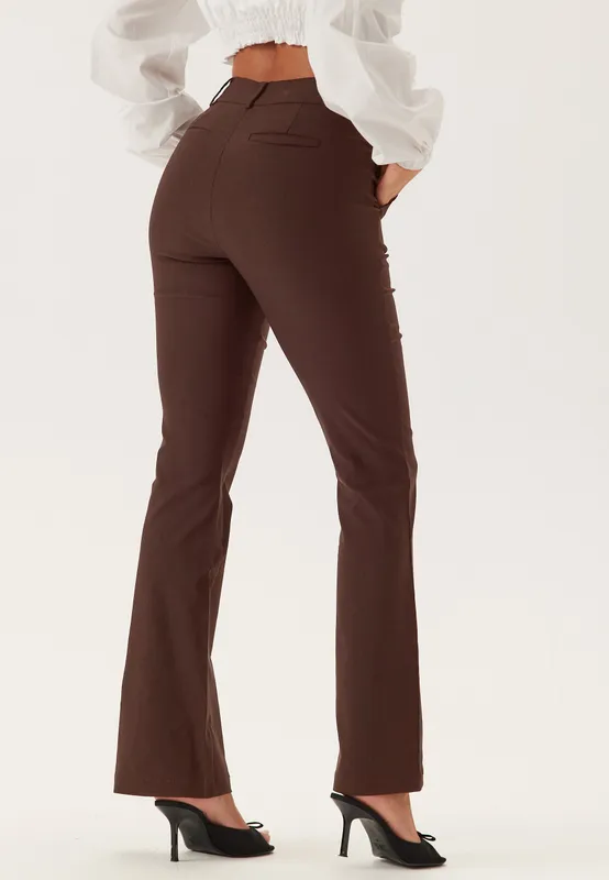 Mid Waist Stretchy Flared Trousers (#5933)