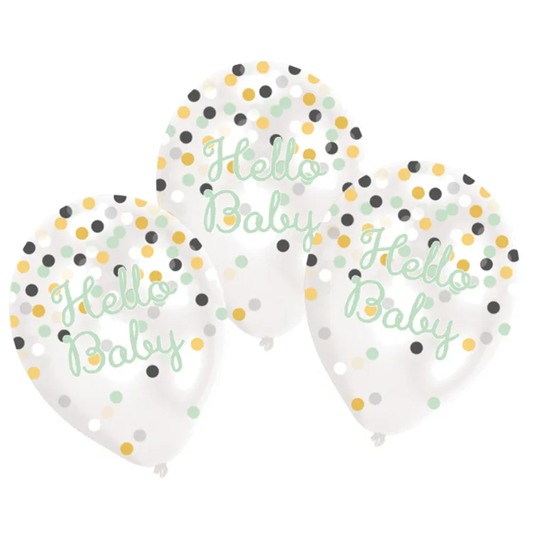 Hello Baby Konfettiballonger 6-pack