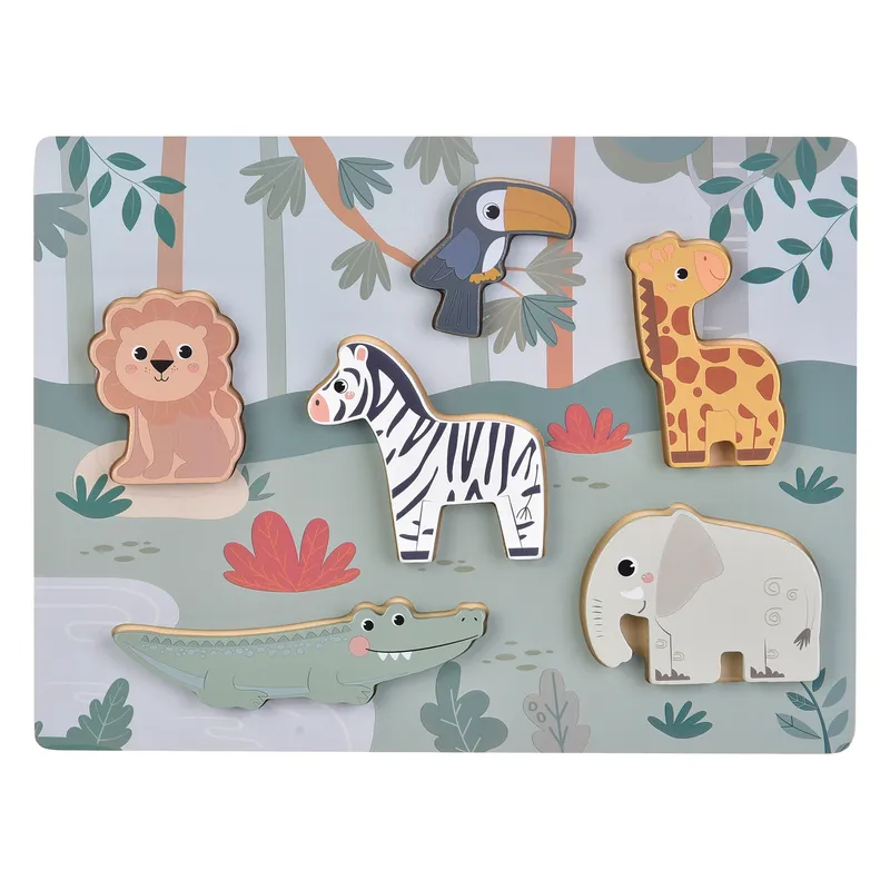 Kinder and Kids Pussel - 6 Delar - 30×22 cm - Jungle