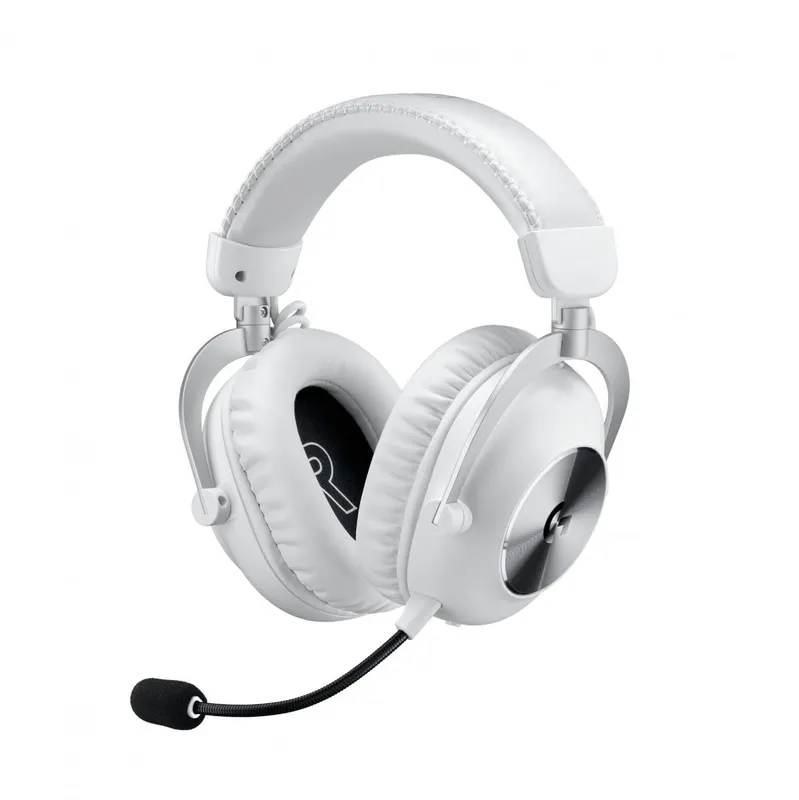 Logitech G Pro X 2 - Headset - fullstorlek - LIGHTSPEED - trådlöst - ljudisolerande - vit