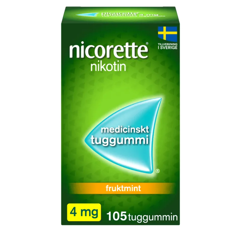 Nicorette Fruktmint, medicinskt tuggummi 4 mg 105 st