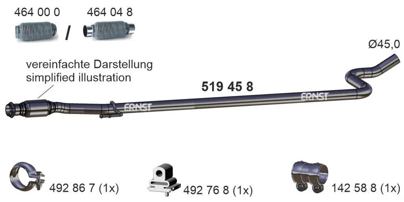 Avgasrör ERNST 519458
