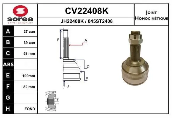 Ledsats, drivaxel EAI CV22408K