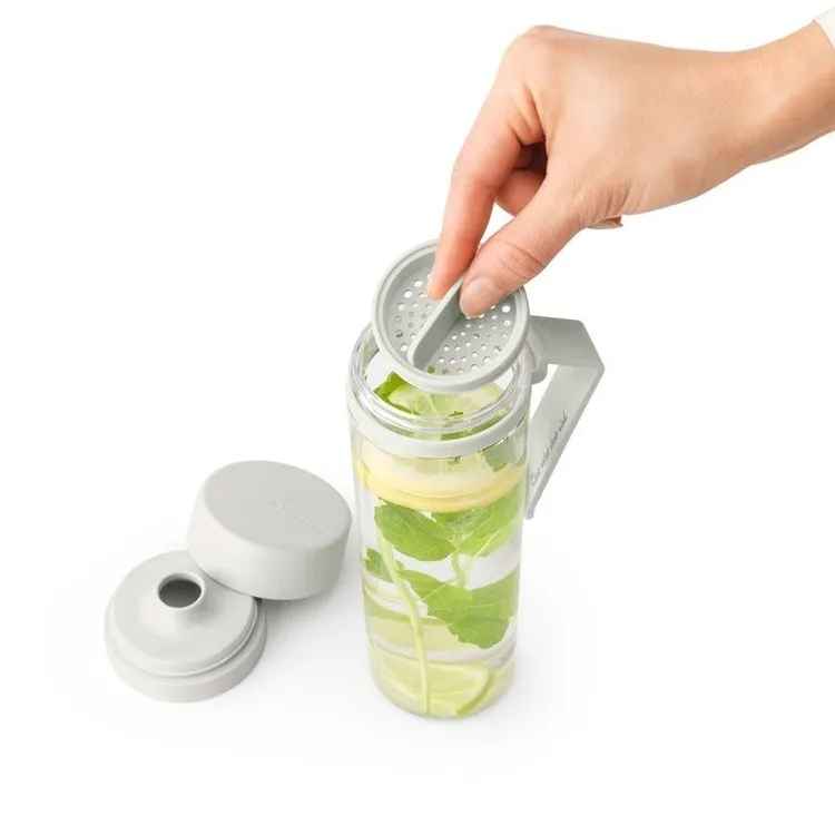 Vattenflaska med handtag 0,5L, Brabantia, Ljusgrå