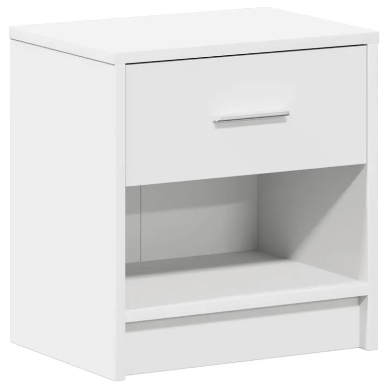 vidaXL Sängbord med låda vit 39x28x41 cm