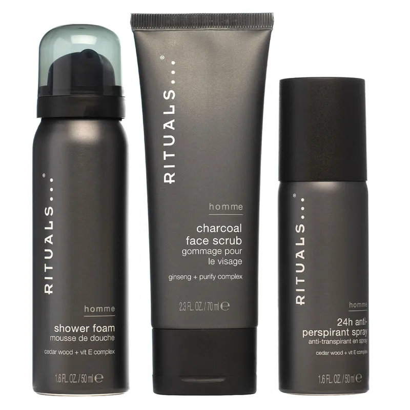 Rituals Homme Deodorant 50 ml + Duschmousse 50 ml + Ansiktsskrubb 70 ml