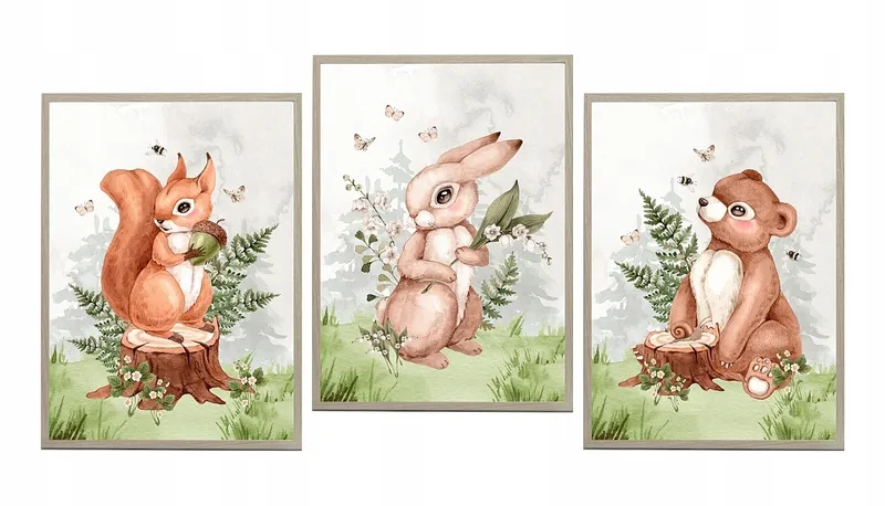 Posters - Björnunge, Hare / Set om 3
