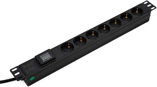 Prokord 19″ Powersocket 7xoutlets 2m Black V/a Meter