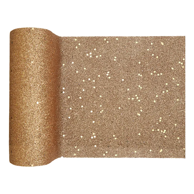 Bordslöpare Tjock Roséguld Glitter