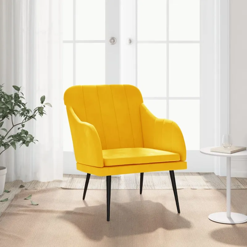 vidaXL Fåtölj gul 63x76x80 cm sammet (#6667)