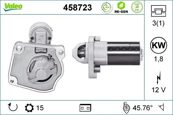 Startmotor VALEO 458723