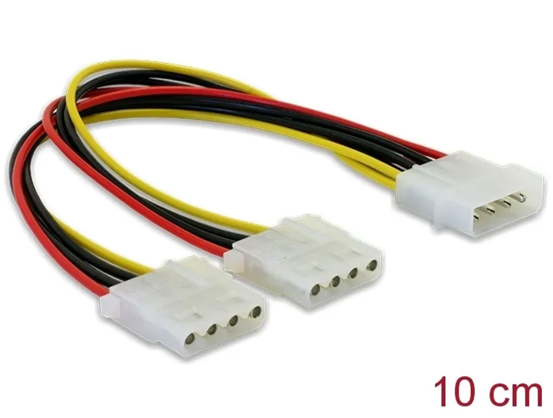 Delock – Strömdelare – 4 pin intern effekt (hane) till 4 pin intern effekt (hona) – 11 cm