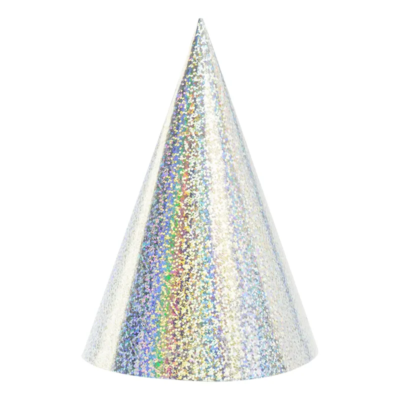 Partyhattar Holografiska Silver – 6-pack
