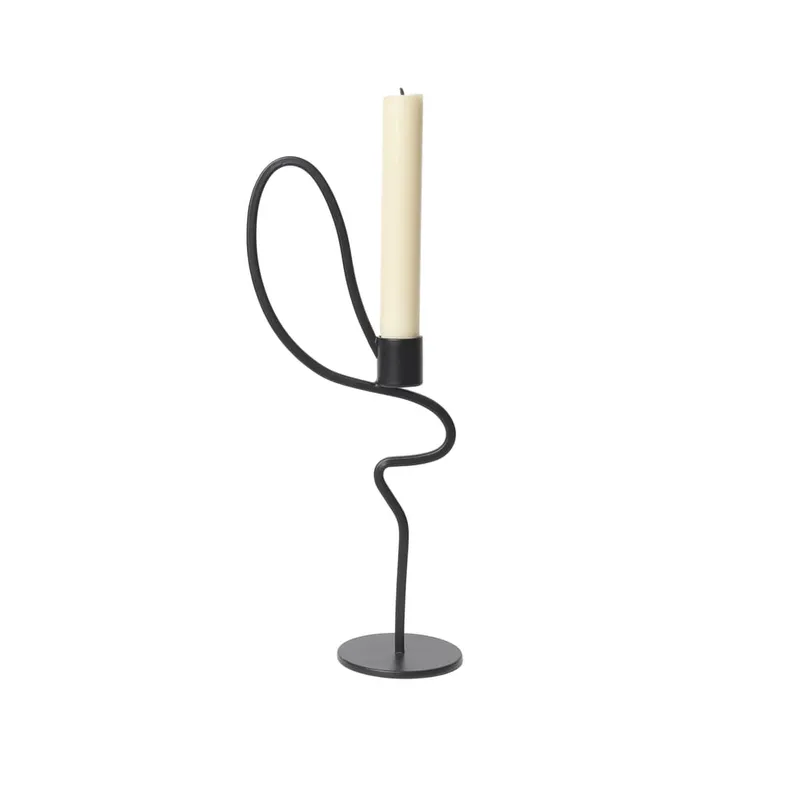 Ferm Living Valse ljusstake high Black